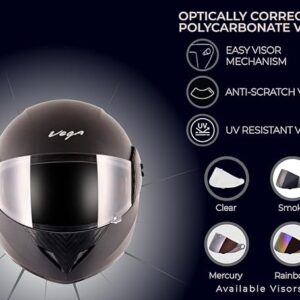 Cliff ISI Certified Lightweight Full Face Gloss Finish Helmet - M, Black