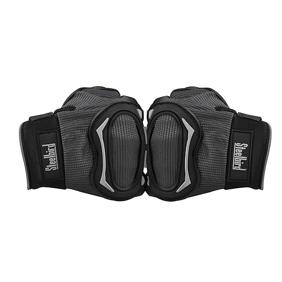 Steelbird Full Finger Bike Riding Gloves with Touch Screen Sensitivity at Thumb and Index Finger, Protective Off-Road - Image 5